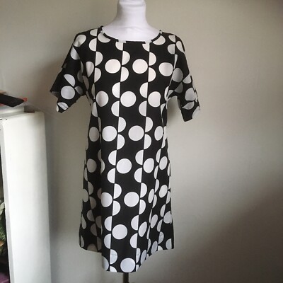 60s Style Polka Dots Geometrical Mini Dress Naf Naf UK