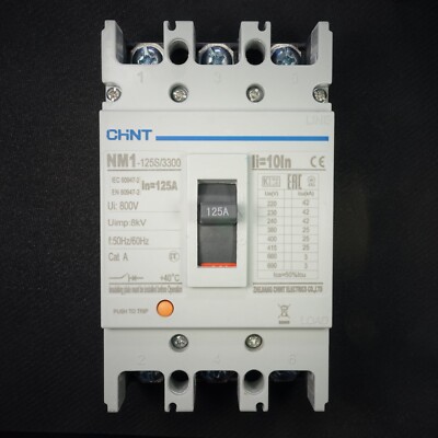 NEW Molded Case Circuit Breaker MCCB 3 Pole 125 Amp 3P 125A 690VAC
