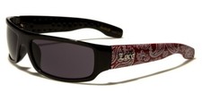 Locs Bandana 9003 Pattern Men's Sunglasses Burgundy