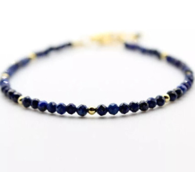 2025HOT Handmade Eco Friendly AAA 2mm Quality Lazuli Lapis Blue Women Bracelet