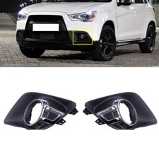 Pair Bumper Foglamp Bezel Cover For 2010-2012 Mitsubishi Outlander Sport Asx Rvr