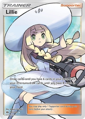 Lillie - 147/149 - Pokemon Sun & Moon Base Set Full Art Ultra Rare Card MP