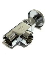 Mcguire LFHST06SB 1/2" x 1/2" IPS Wheel Angle Supply Stop Valve Polished Chrome