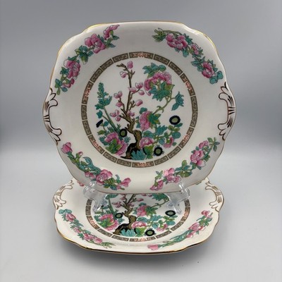 2 x Grosvenor (Jackson & Gosling) Bone China 'Indian Tree' Kuchen/Sandwichteller