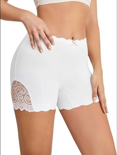 Women's Seamless Boyshort Panties Anti Chafing Lace Trim Stretch Shorts