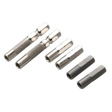 Image of 6Pcs 4mm Socket Adapter for 1/4 For Hex Shank Tools Carbon Steel Build