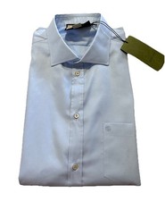New $850 Gucci Men’s Dress Shirt Baby Blue 43/17 Italy