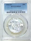 1953 D Franklin Half Dollar PCGS MS64 99% FBL Frosty Luster PQ New Holder #Z712A