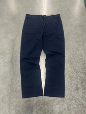 BNWT Carhartt Dungaree Carpenter Pants 34x32 Navy Blue White Patch