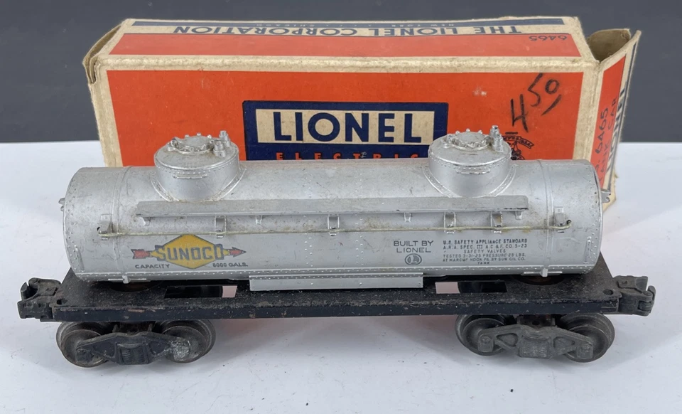 Lionel 6465 Sunoco Tank Car Postwar O-Gauge With Box Good Condition See Pics - Image 2 of 4