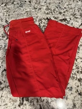 Greys Anatomy Womens Barco Signature Red Medical Scrub Pants Size XXSP