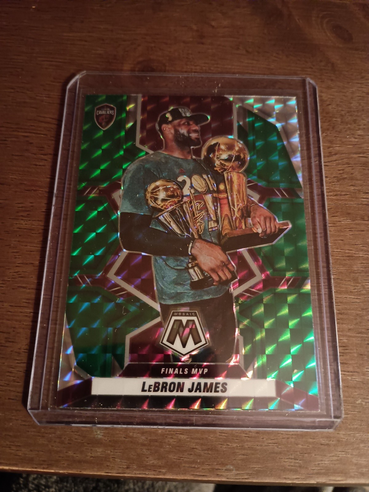 2021-22 Panini Mosaic - Finals MVPs LeBron James #298 Green Mosaic Prizm