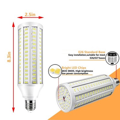 500W Equivalent LED Corn Light Bulb 3000 Lumen 6000K 60W Daylight White E26/E27