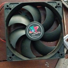 BadKai 120mm Ball Bearing Case Fan, 2-Pin, 12V, 1600RPM, Black Plastic