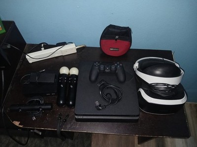 PlayStation VR Bundle PSVR and PS4 Slim 1TB, Tested and Working with 11 Games