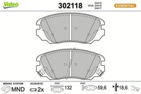 Valeo Bremsbelagsatz, Scheibenbremse 302118 FüR Chevrolet Opel Saab