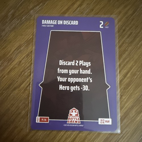 BO JACKSON BATTLE ARENA BOBA - ALPHA UPDATE PLAY PL-34 - DAMAGE ON DISCARD