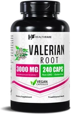 Valerian Root Capsules, Extract 3000mg | 240 Vegan Capsules | High Potency | Glu