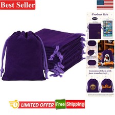 Velvet Gift Bags 3x4 Inch Purple Jewelry Pouches Drawstring 10 Pack