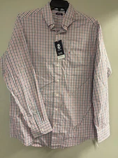 IZOD Men's Button Down Long Sleeve Dress Shirt Holly Berry Size 3XB Big & Tall