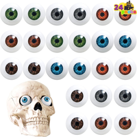 24 StüCk Halloween Gruselige Realistische Augen: 12 Paar Halbrundhohle AugäPfel
