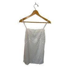 Vintage Y2K Fairy Cottagecore Coquette White Lace Camisole Tank Top Size L