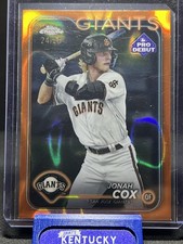 2024 Topps Pro Debut Jonah Cox Chrome Orange Lava Ser.# 24/25 - Giants Prospect