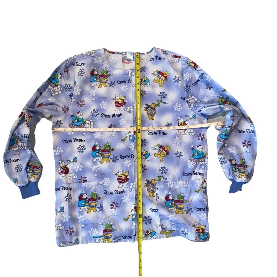 Lote de Tops Exfoliantes U-Pick Azul Sólido, Primavera y Otoño Flor Copo de Nieve Invierno Diversión Foto 2 de 4