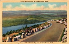 POSTCARD ARCADIA NATIONAL PARK MAINE EAGLE LAKE & FRENCHMAN'S BAY