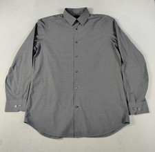 Banana Republic Dress Shirt Mens Large 16-16.5 Gray Long Sleeve Slim Fit Stretch