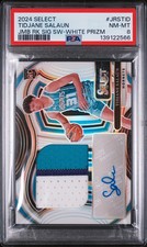 2024 PANINI SELECT JUMBO SWATCHES WHITE PRIZM TIDJANE SALAUN 37/49 RC PSA 8 AUTO