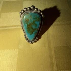 Vintage Navajo Sterling Silver Your quite Ring Large Natural Stone 12.7 Gr