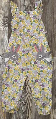 Mint mini Bowden 2 to 3 years cotton floral jumpsuit romper appliqué bunnies