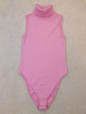 Everlane The Bodysuit Pink Sweater Wool Turtleneck Tank Top Shirt Women's Medium