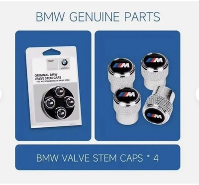 4 Stück Set Silber ORIGINAL BMW M Sport Reifen Ventil Staubkappen Staubkappen Official