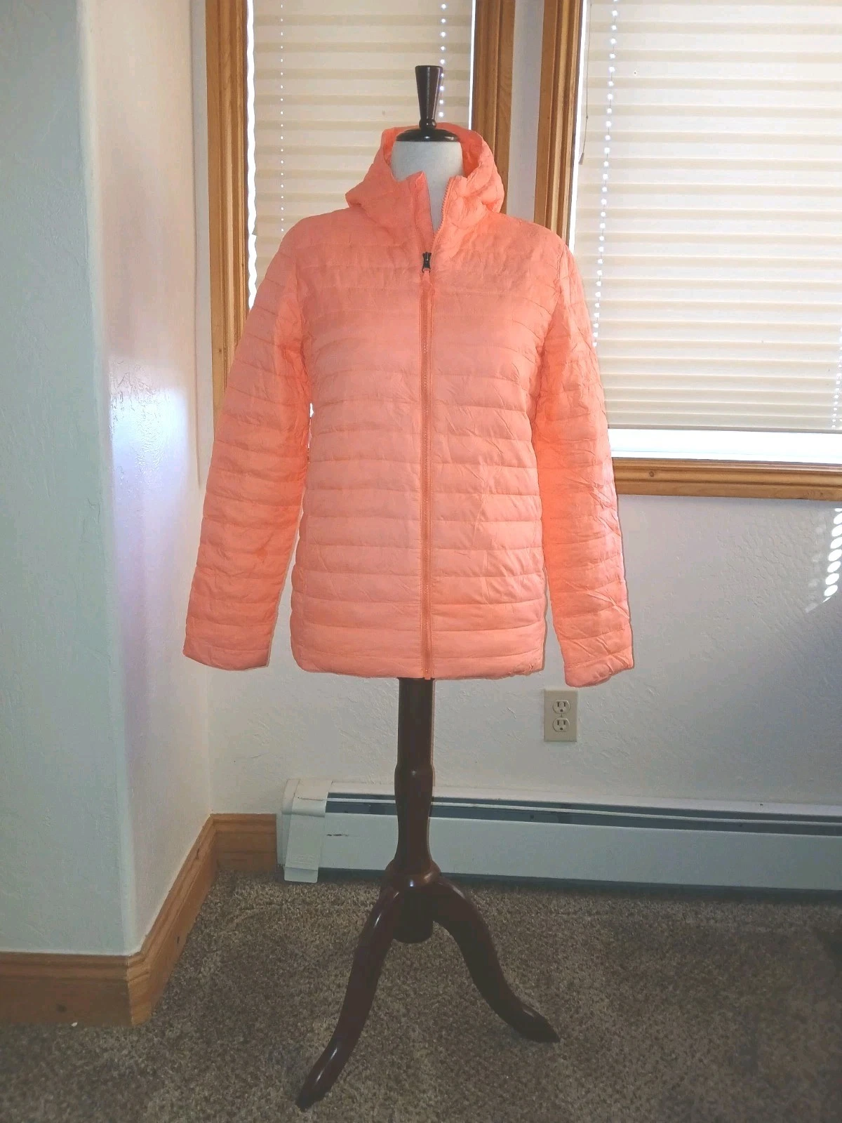 LAND'S END Youth Girls Coral Lightweight Hooded Puffer Jacket Size XXL 18/20