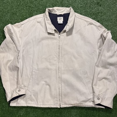 Vintage GAP Jacket Mens XL Cropped Work Deteroit Cotton Full Zip Harrington