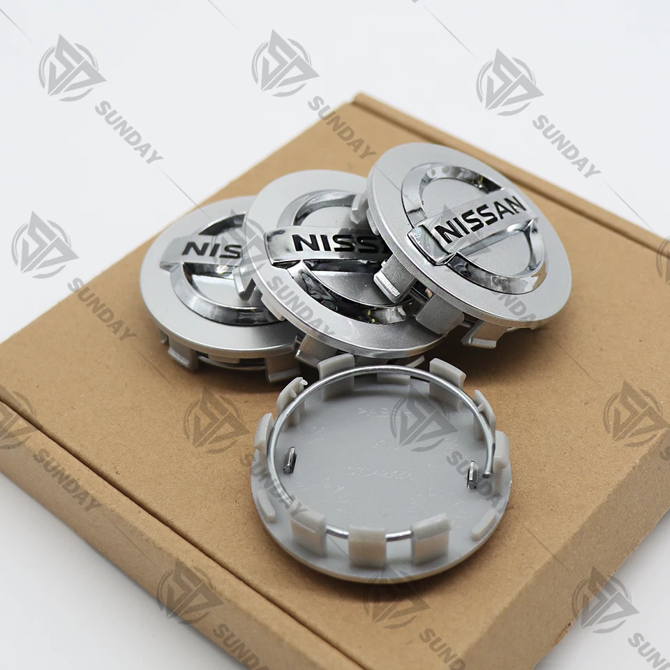 Set of 4 Gloss Silver Black 54mm Wheel Center Caps Cover Fit For 1997-2018 Foto 4 de 4