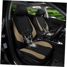 Neoprene Car Seat Covers, Leak-Proof  Waterproof Full Set Beige Black