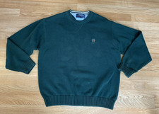 Vintage 90  s Tommy Hilfiger Men's 100 Cotton Knit Sweater Crewneck Sz XXL Green