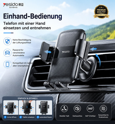 Handyhalterung Auto Lüftungshaken Handyhalter 360°Drehbar Autohalterung