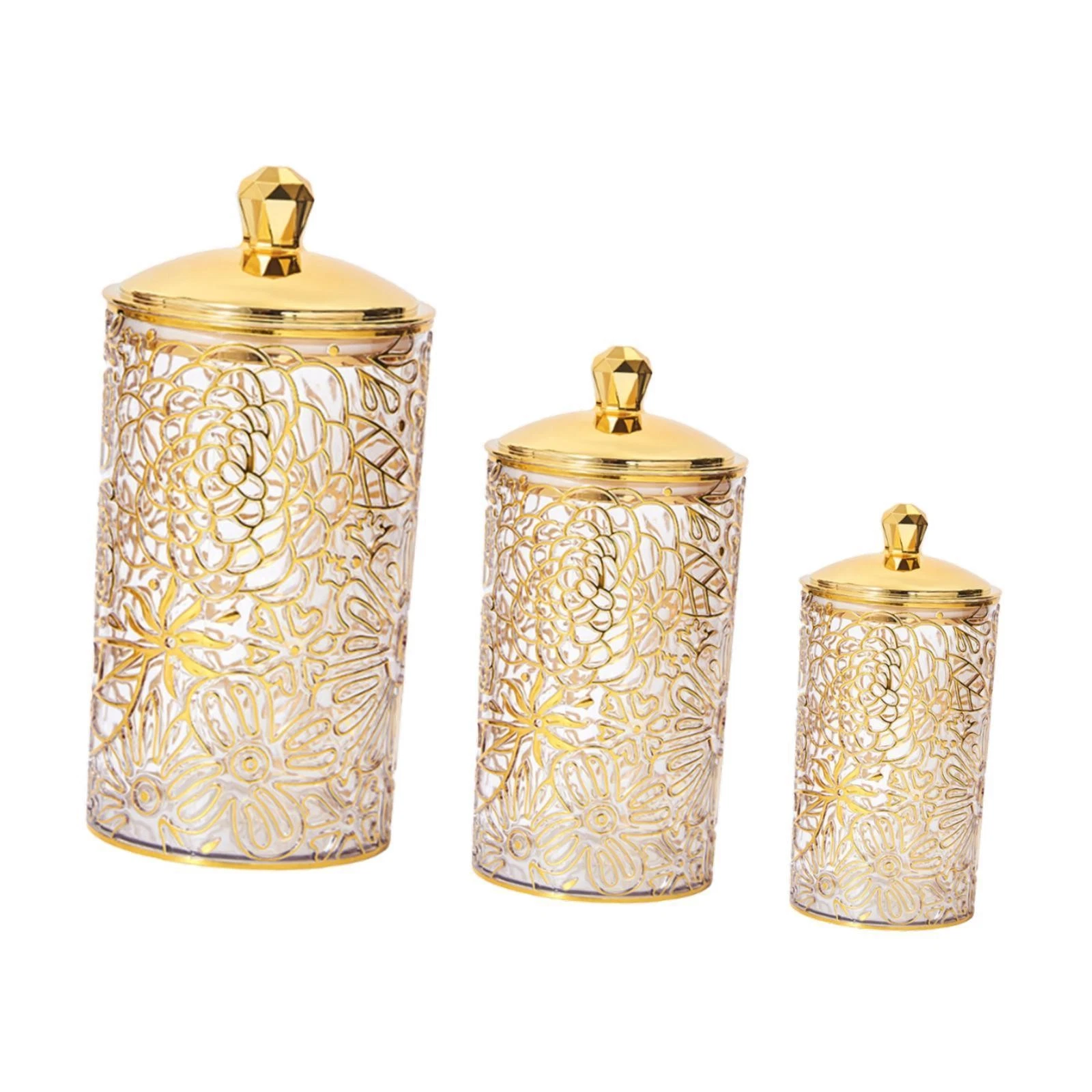 3x Storage Jars with Lid Food Storage Container Decorative for Counter