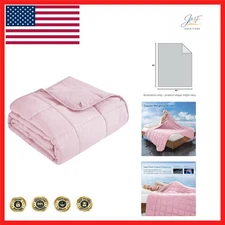 Luxury 15 lbs Weighted Blanket for Adult Sleep - Soft Cooling Design 60" x 80"