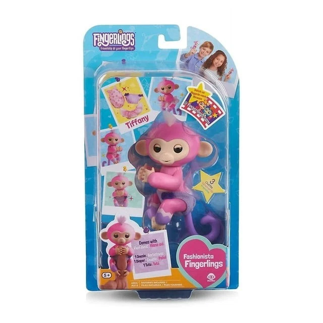 WOWWEE Fashionista Fingerlings Baby Monkey Tiffany Figure Pink - Image 2 of 2