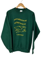 Vintage Bull Terrier Cyber Bully Dog Graphic Sweater Size Large