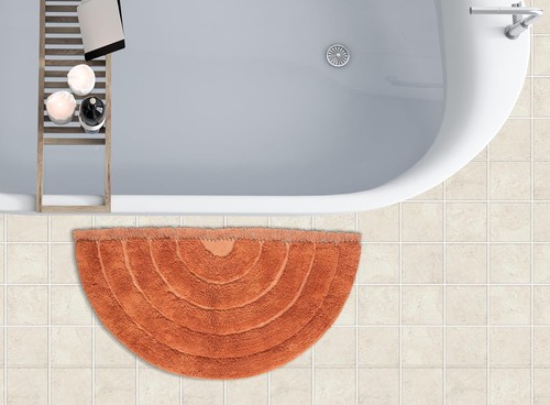 BIEN BEAU Boho Half Moon Bath Rug – Rust 1'8" x 3'2" (Semicircular), - Picture 5 of 5