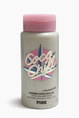 VICTORIAS SECRET PINK COCO CHILL EXFOLIATING BODY WASH CANNIBAS OIL 16 oz NEW
