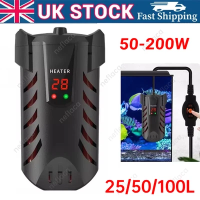 50-200W Aquarium Water Heater Aqua Fish Tank Thermosafe LCD Digital Submersible - Image 1 of 4