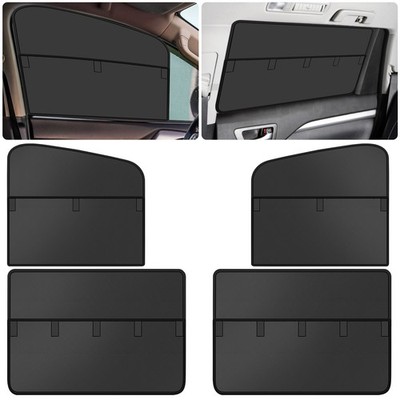4 PCS Adjustable Magnetic Car Sunshade Window Cover Privacy UV Block Detachable