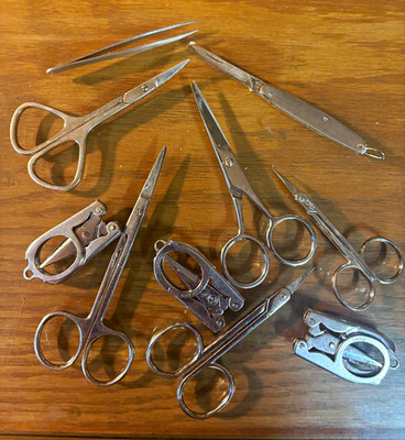 ProTools Metal Embroidery Scissors, Straight 2'' Blade-Folding Thread Snip lot 10